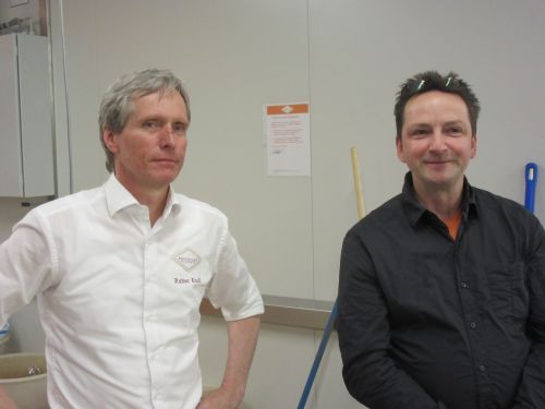 Backstuben Gründer Rainer Knoll und Dieter Vogt-Miska vom Oecotop in der Backstube